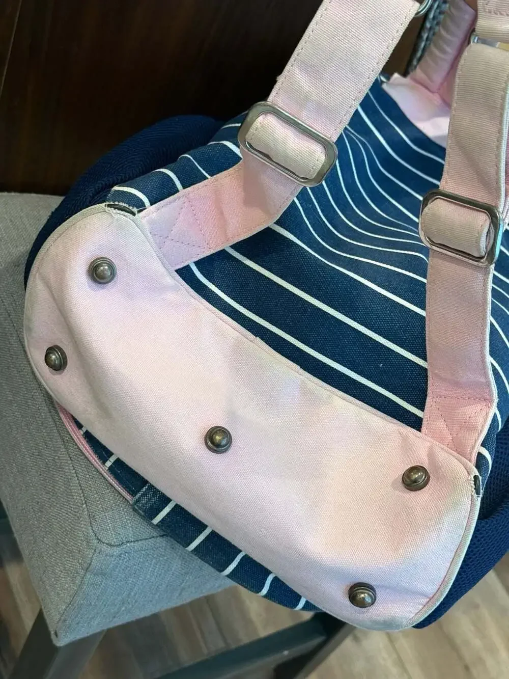 Ame & Lulu Kids Big Love Tennis Backpack Navy White Stripe
